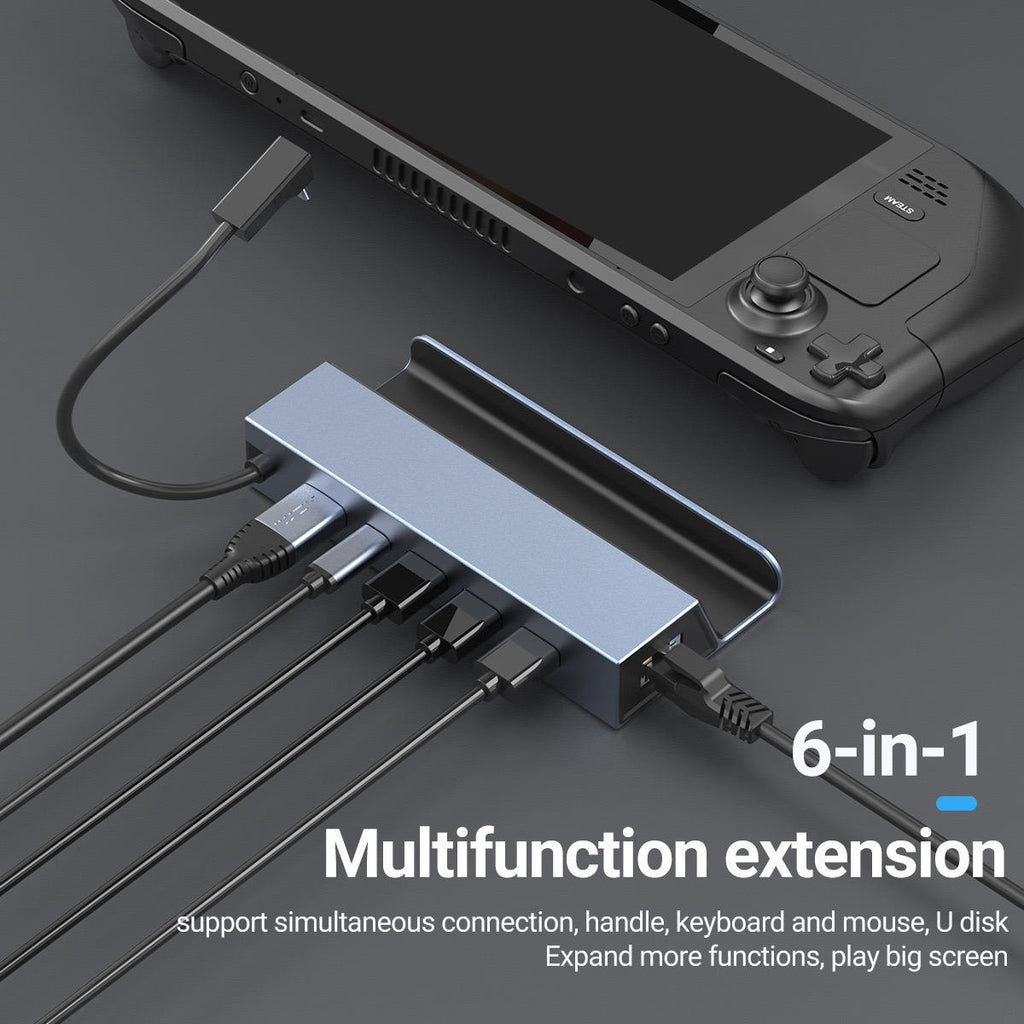 Laptop USB C Docking Station, Magnetic Wirless Charger with USB C to HDMI Adapter USB C Hub 10 in 1 Laptop Docking Station with microSD Card Reader for Cellphone, Tablet, Laptop