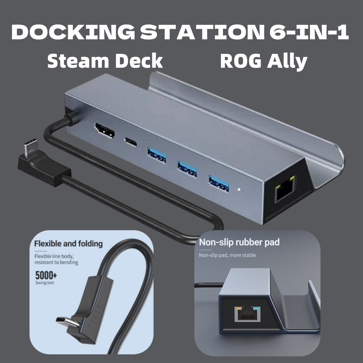 Laptop USB C Docking Station, Magnetic Wirless Charger with USB C to HDMI Adapter USB C Hub 10 in 1 Laptop Docking Station with microSD Card Reader for Cellphone, Tablet, Laptop