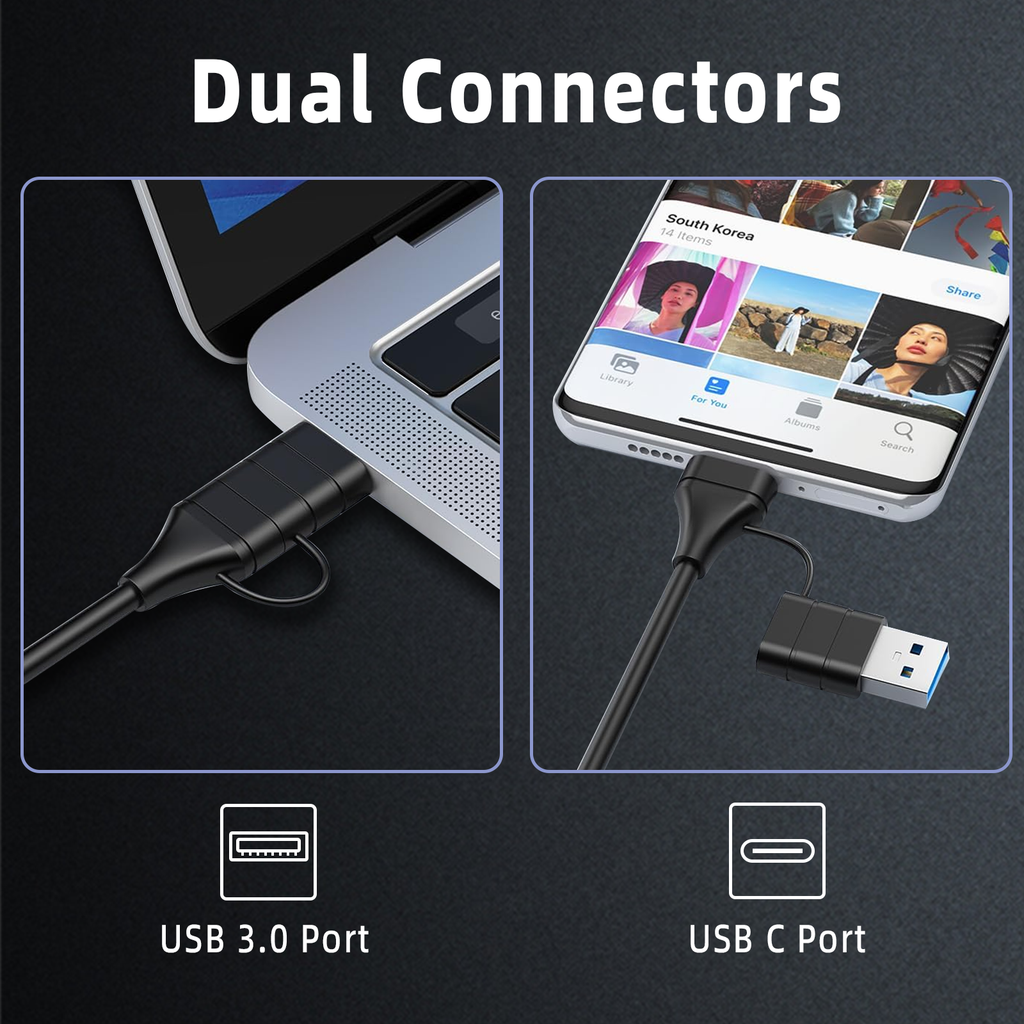Laptop USB C Docking Station, Magnetic Wirless Charger with USB C to HDMI Adapter USB C Hub 10 in 1 Laptop Docking Station with microSD Card Reader for Cellphone, Tablet, Laptop