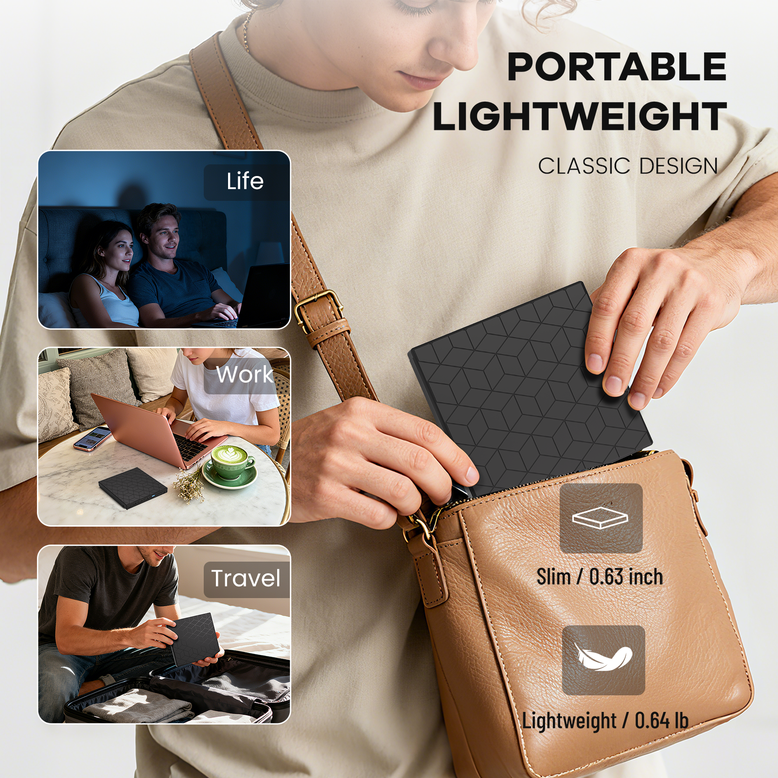 External CD/DVD Drive for Laptop, DVD Player for Laptop, 7 in 1 USB 3.0 Ultra-Slim Portable, CD Burner External Disk Drive Optical Compatible with Desktop Mac,Windows 11/10/8/7 Linux