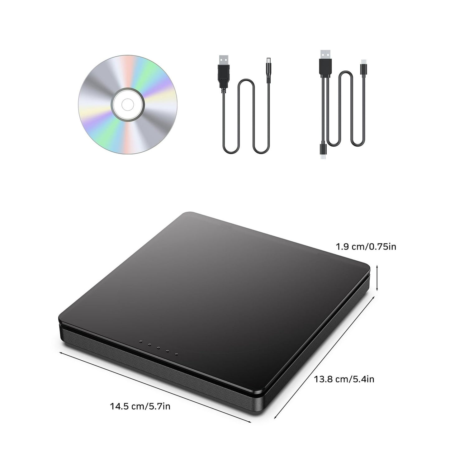 External CD/DVD Drive for Laptop,CD Burner Clamshell Portable Reader Writer Optical Disk Drive, DVD Player for Laptop +/-RW USB 3.0,External DVD Drive for PC Windows Linux Mac