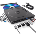 HEPLUBAN External CD/DVD Drive for Laptop, DVD Player for Laptop, 8 in 1 USB 3.0 Ultra-Slim Portable, CD Burner External Disk Drive Optical Compatible with Laptop Desktop Mac,Windows 11/10/8/7 Linux